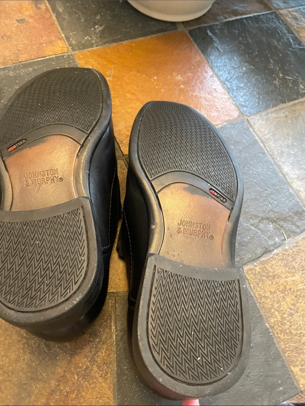 Johnston & Murphy Black Leather Slip-On Loafers